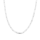 3.4mm Solid Paper Clip Link Chain Necklace in 14K Rose Gold – 18"