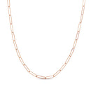 3.4mm Solid Paper Clip Link Chain Necklace in 14K Rose Gold – 18"