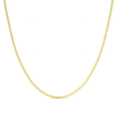 2.2mm Solid Flat Mariner Chain Necklace in 14K Gold – 20"