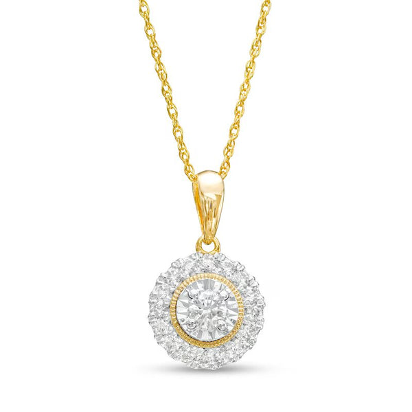 1/3 CT. T.W. Diamond Frame Pendant in 10K Gold