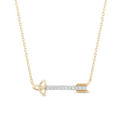 Collector's Edition Enchanted Disney Brave 10th Anniversary 1/10 CT. T.W. Diamond Celtic Arrow Necklace in 10K Gold