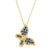 Blue Sapphire Tilted Vintage-Style Butterfly Pendant in 10K Gold