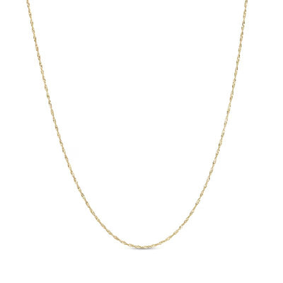 1.0mm Solid Singapore Chain Necklace in 14K Gold - 18"