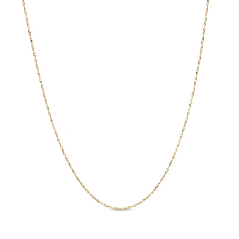 1.0mm Solid Singapore Chain Necklace in 14K Gold - 18"