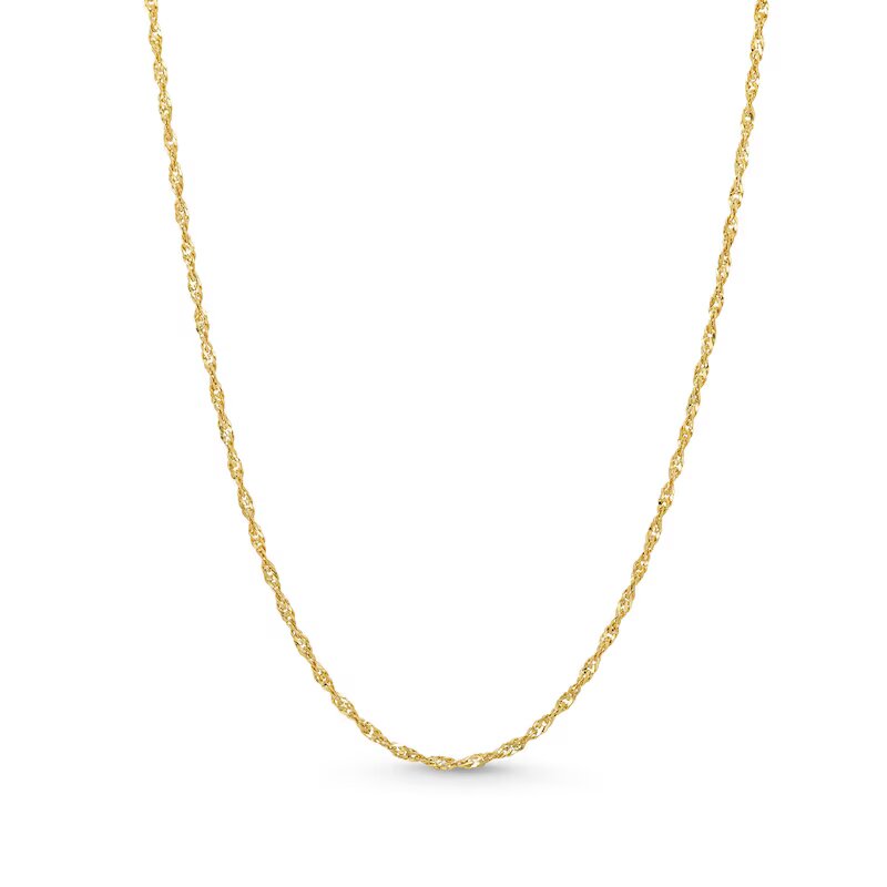 1.25mm Solid Singapore Chain Necklace in 14K White Gold - Shryne Diamanti & Co.