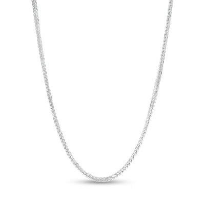 0.85mm Solid Wheat Chain Necklace in 14K White Gold - 18" - Shryne Diamanti & Co.