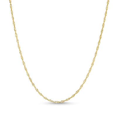 1.25mm Solid Singapore Chain Necklace in 14K Gold - Shryne Diamanti & Co.