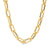 2.5mm Hollow Paper Clip Cheval Chain Necklace in 14K Gold - 18"