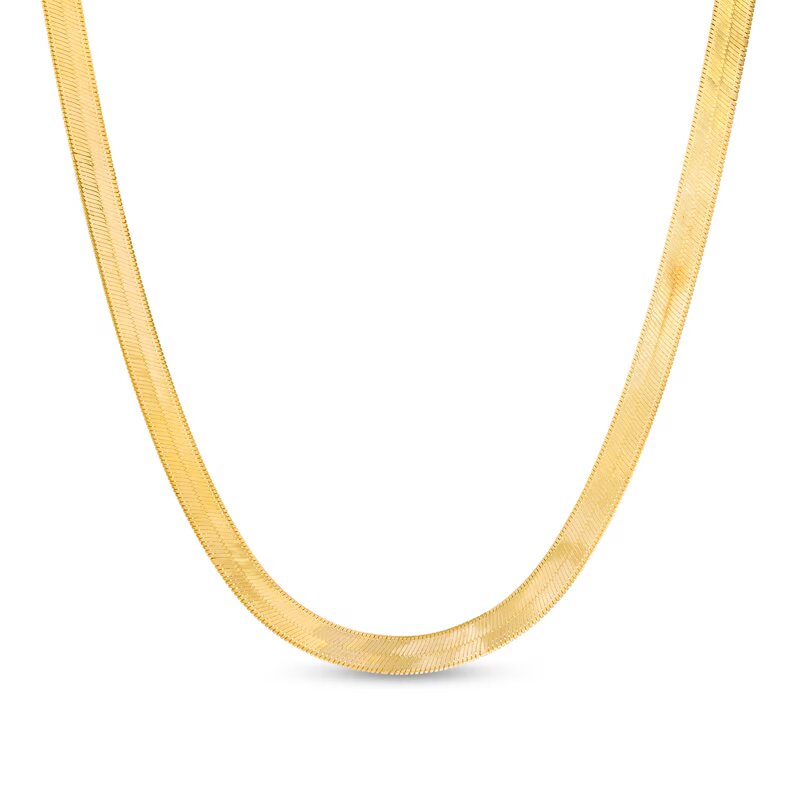 3.0mm Solid Herringbone Chain Necklace in 14K Gold - 18" - Shryne Diamanti & Co.