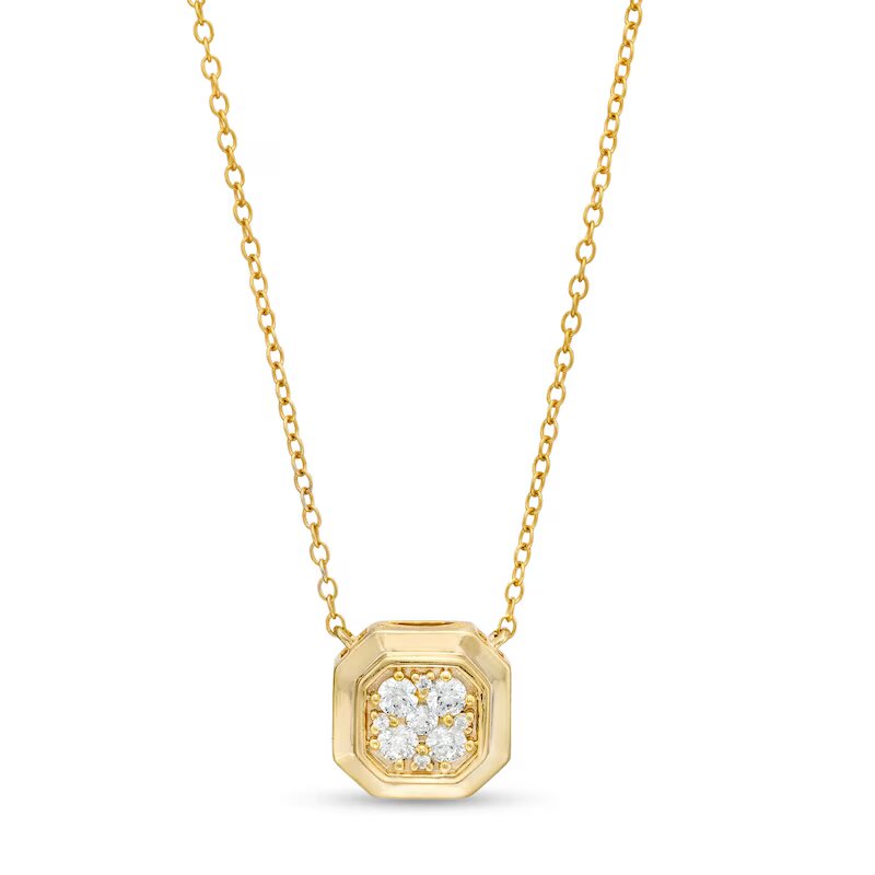 1/4 CT. T.W. Multi-Diamond Octagonal Frame Necklace in 10K Gold