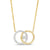 You Me Us 1/4 CT. Diamond Intertwined Double Circle Necklace in 10K Gold – 19"