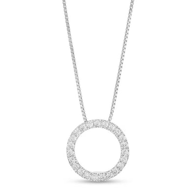 1/4 CT. T.W. Certified Lab-Created Diamond Circle Outline Pendant in 14K White Gold (F/SI2)