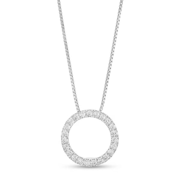 1/4 CT. T.W. Certified Lab-Created Diamond Circle Outline Pendant in 14K White Gold (F/SI2)