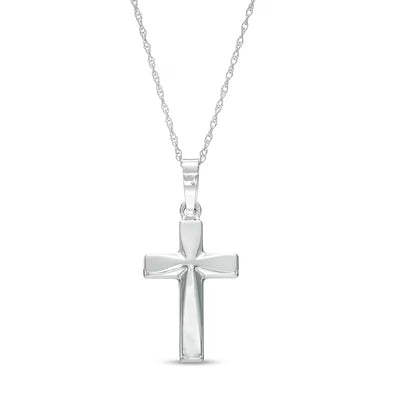 Cross Pendant in 14K White Gold