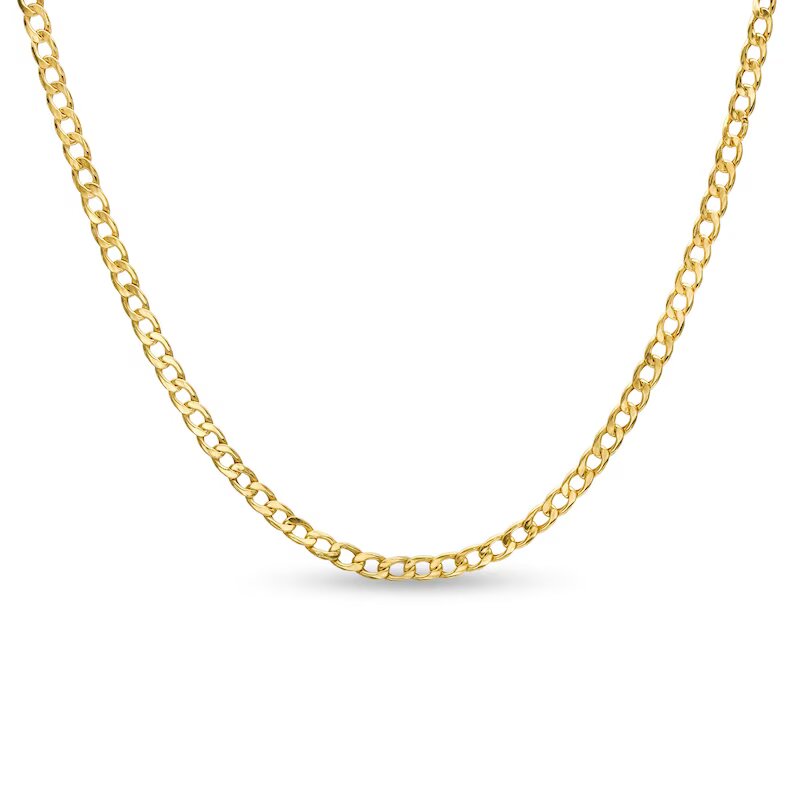 Child's 3.2mm Hollow Curb Chain Necklace in 14K Gold – 16"