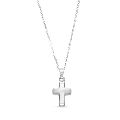 Child's Cross Pendant in 14K White Gold – 13"