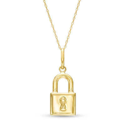 Padlock Pendant in 14K Gold