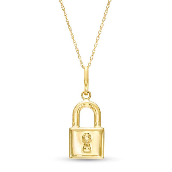 Padlock Pendant in 14K Gold