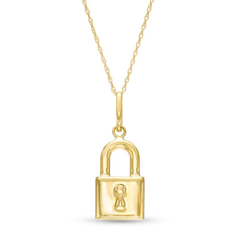 Padlock Pendant in 14K Gold