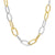 Oro Diamante™ Alternating Diamond-Cut Hollow Paper Clip Link Chain Necklace in 14K Two-Tone Gold – 18.25"