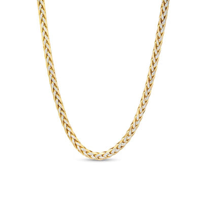 Oro Diamante™ Diamond-Cut 3.5mm Hollow Wheat Chain Necklace in 14K Two-Tone Gold