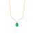 Oval Emerald and 1/15 CT. T.W. Diamond Chevron Necklace in 10K Gold – 17"