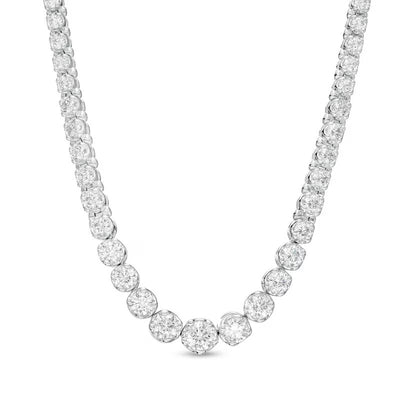 4 CT. T.W. Certified Lab-Created Diamond Graduated Riviera Necklace in 10K White Gold (F/SI2) – 17"