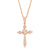 3.0mm Morganite and 1/15 CT. T.W. Diamond Pointed Cross Pendant in 10K Rose Gold