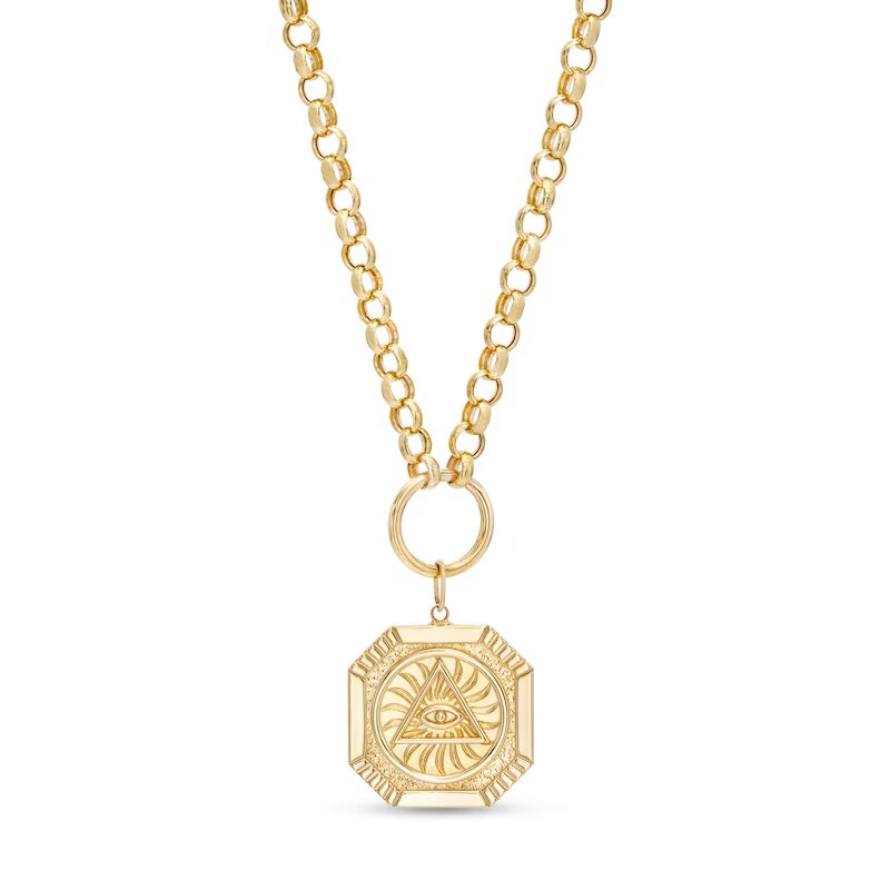 Eye of Providence Medallion Necklace in 10K Gold