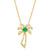 Emerald and 1/15 CT. T.W. Diamond Palm Tree Pendant in 10K Gold