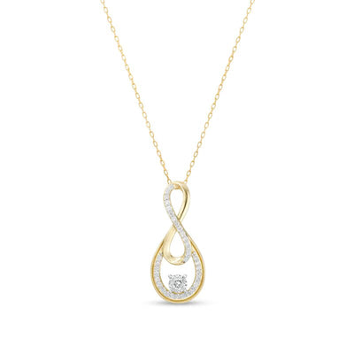 1/2 CT. T.W. Diamond Double Infinity Loop Pendant in 10K Gold