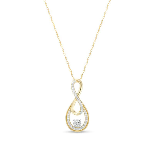 1/2 CT. T.W. Diamond Double Infinity Loop Pendant in 10K Gold