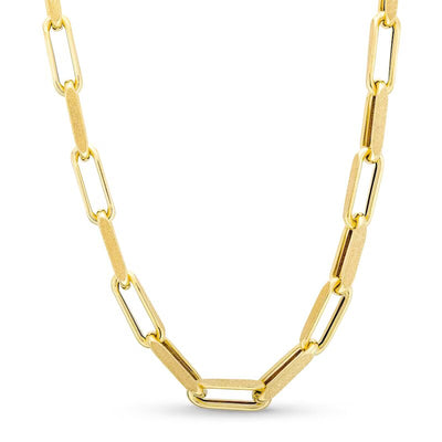 5.0mm Paper Clip Chain Necklace in Hollow 10K Gold - 18" - Shryne Diamanti & Co.