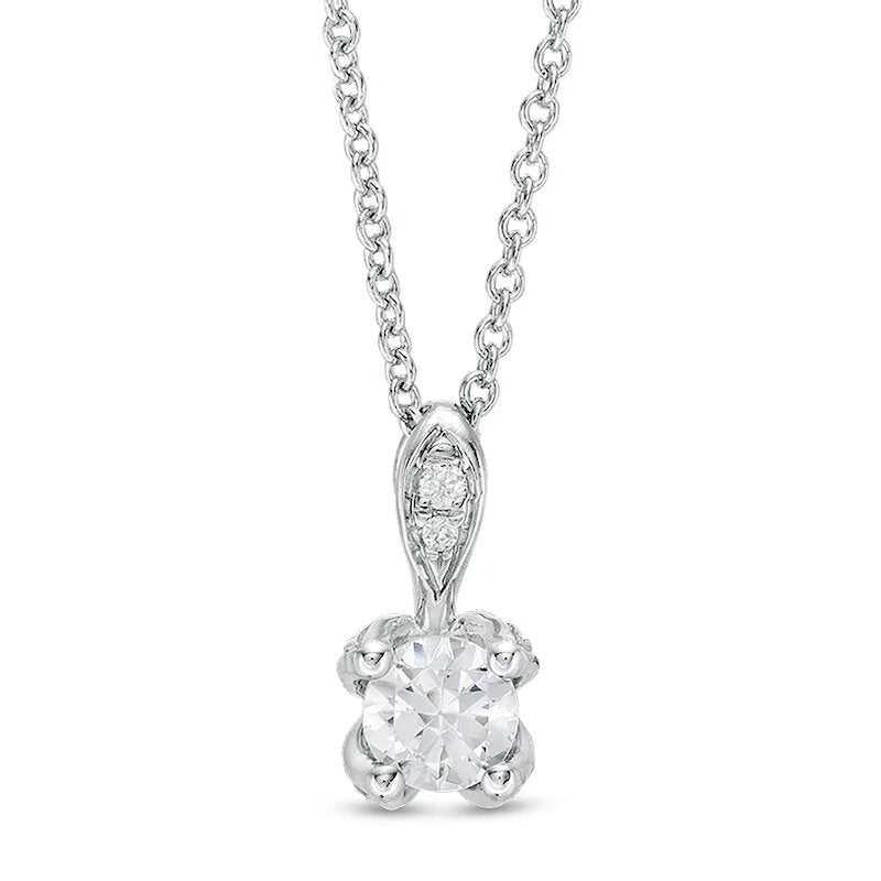 3/8 CT. T.W. Certified Diamond Solitaire Pendant in 14K White Gold (I/I2)