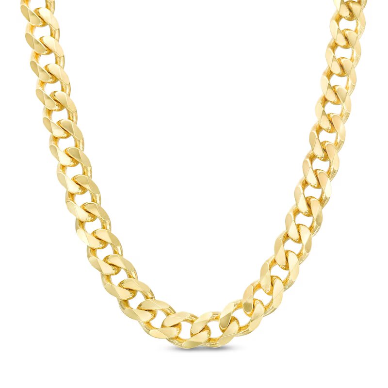 Men's 9.9mm Solid Curb Chain Necklace in 14K Gold - 22" - Shryne Diamanti & Co.