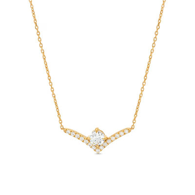 You're the One™ 5/8 CT. T.W. Certified Lab-Created Diamond Chevron Necklace in 14K Gold (F/SI2) – 18.5"