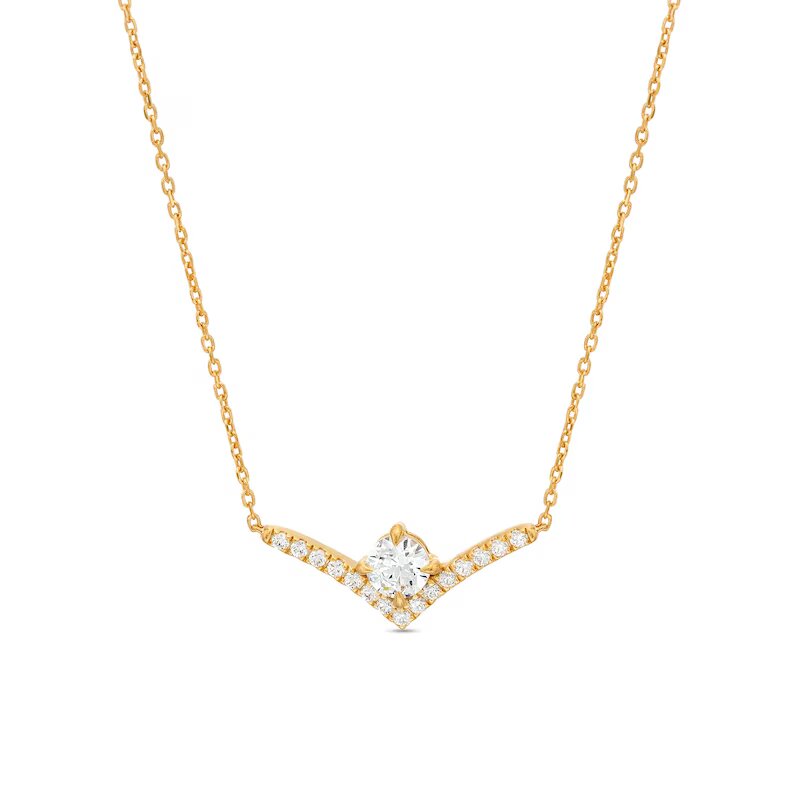 You're the One™ 5/8 CT. T.W. Certified Lab-Created Diamond Chevron Necklace in 14K Gold (F/SI2) – 18.5"