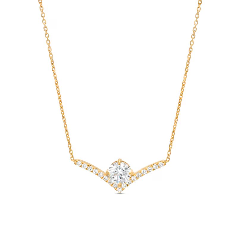 You're the One™  1-1/5 CT. T.W. Certified Lab-Created Diamond Chevron Necklace in 14K Gold (F/SI2) – 18.5"