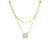 1/6 CT. T.W. Cushion-Shaped Multi-Diamond Frame Double Strand Necklace in 10K Gold - 16.5"