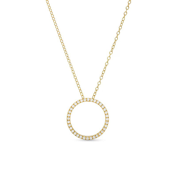 1/6 CT. T.W. Diamond Circle Outline Pendant in 10K Gold