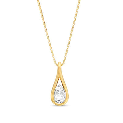 1/4 CT. T.W. Certified Pear-Shaped Lab-Created Multi-Diamond Teardrop Pendant in 14K Gold