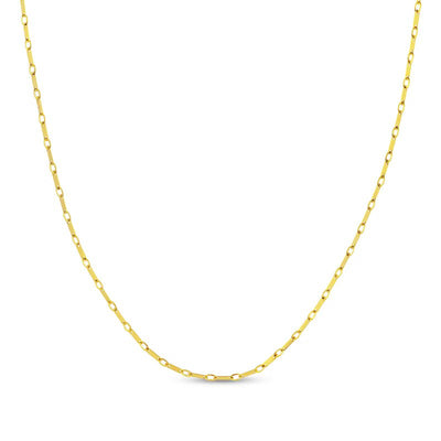 1.85mm Diamond-Cut Solid Flat Link Chain Necklace in 14K Gold