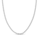 3.8mm Hollow Rolo Chain Necklace in 14K White Gold - 16"