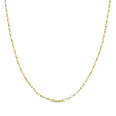 2.0mm Solid Bead Chain Necklace in 14K Gold