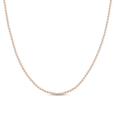 2.0mm Solid Bead Chain Necklace in 14K Gold