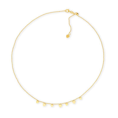 Diamond-Cut Alternating Small and Large Heart Necklace in 14K Gold