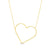 Diamond-Cut Extra Large Slanted Heart Outline Necklace in 14K Gold