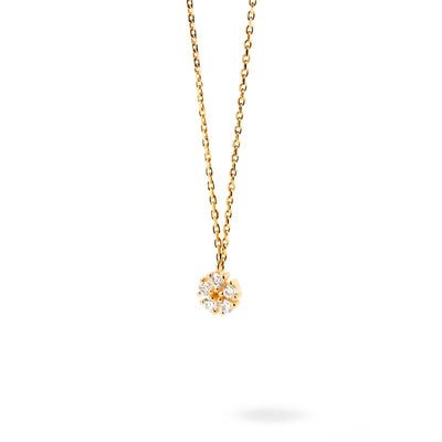 1/8 CT. T.W. Lab-Created Diamond Flower Necklace in 14K Gold – 19.5"