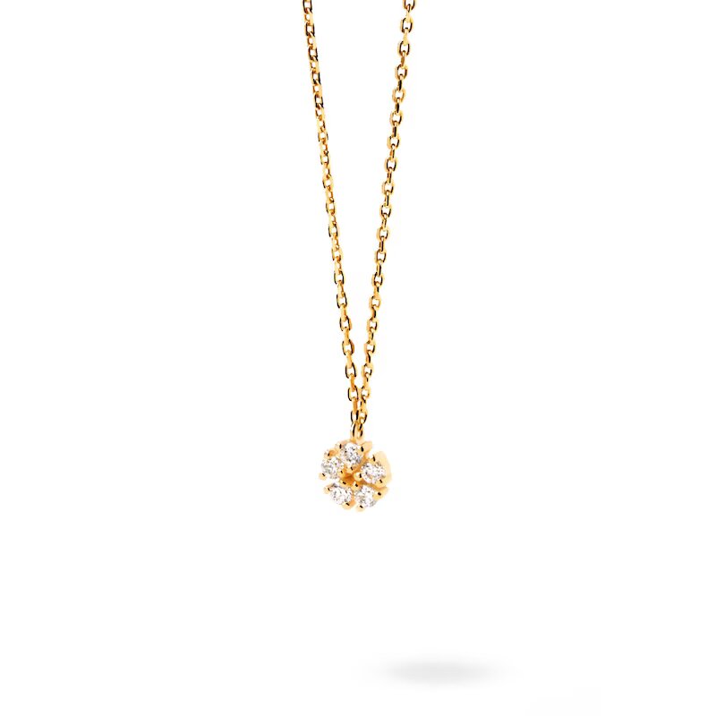 1/8 CT. T.W. Lab-Created Diamond Flower Necklace in 14K Gold – 19.5"