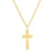 Men's Diamond-Cut Grooved Cross Pendant in 14K Gold - 20"